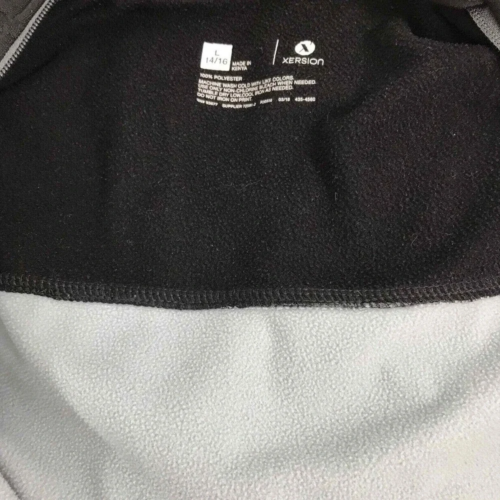 Xersion Boys Jacket Size Large Hood Zip‎ Up Gray Black Athletic Lightweight
